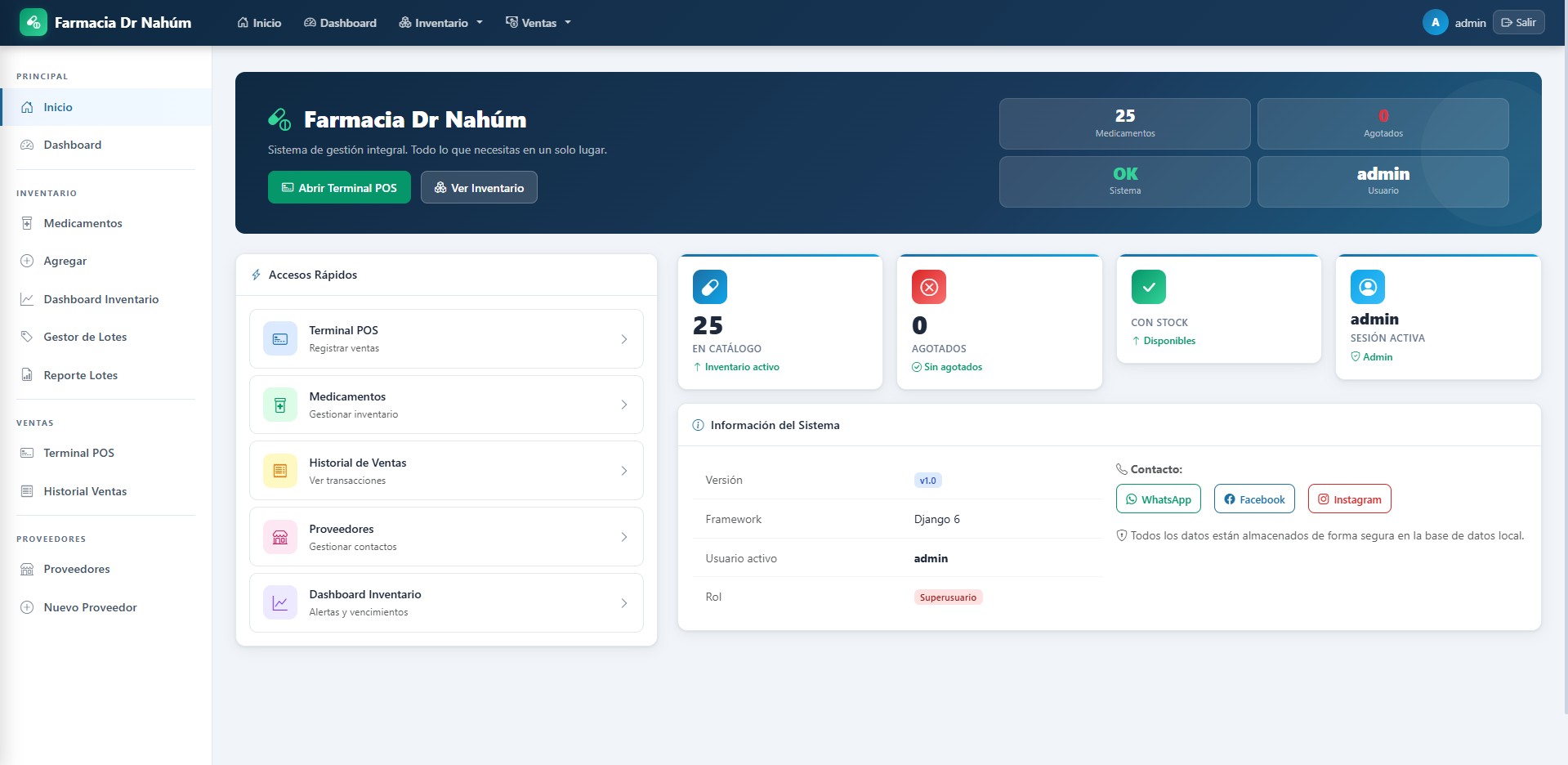 Sistema de Farmacia — Dashboard